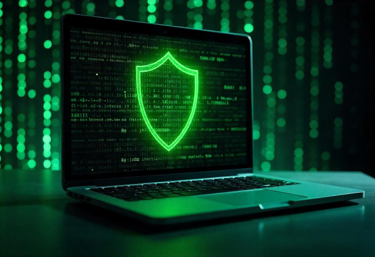 Cyber security professional working